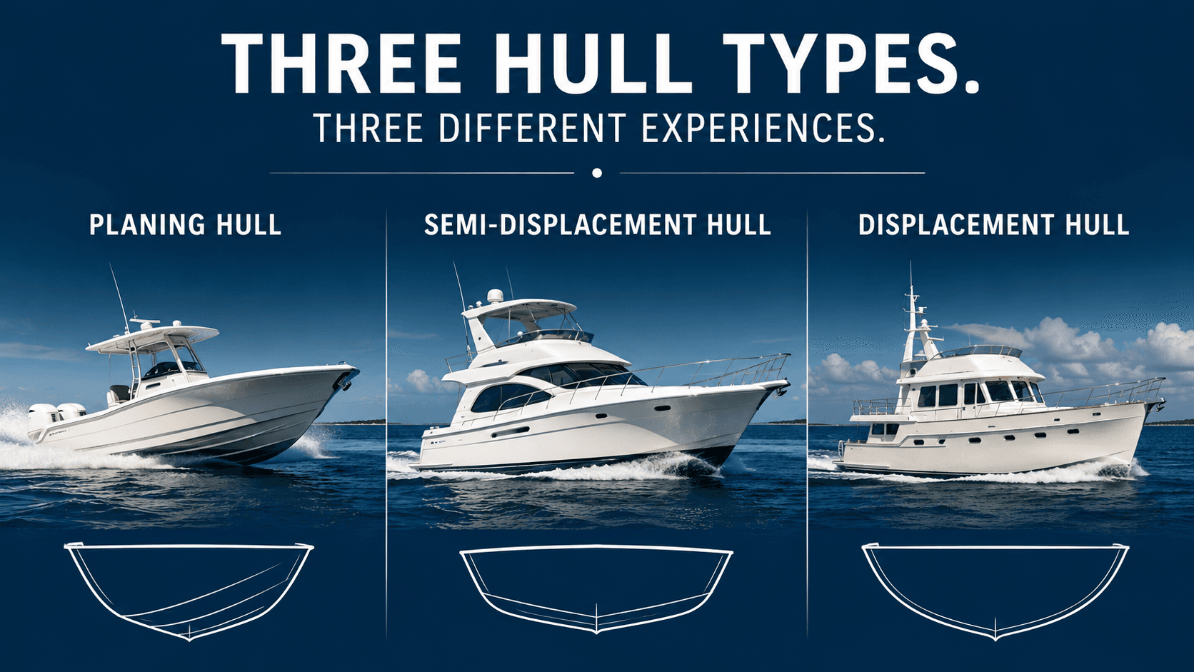 Planing vs. Semi-Displacement vs. Displacement Hulls: Which Is Right for You?